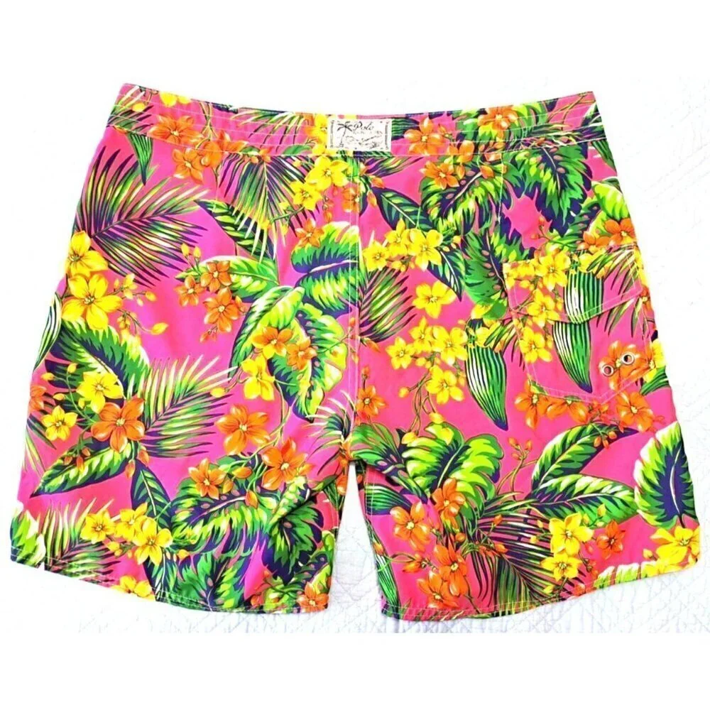 Polo Ralph Lauren Men's 38 Multicolor Floral Swim Trunks